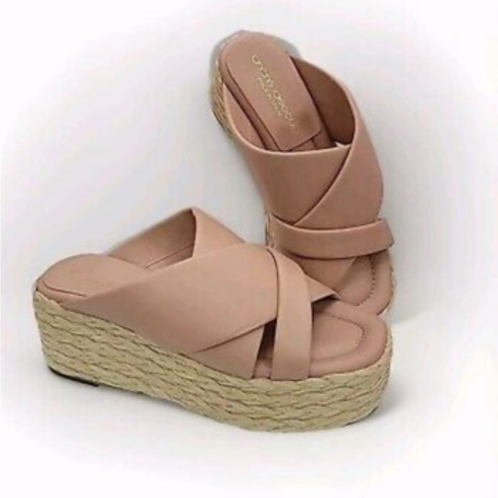 Andre Assous Pink Espadrilles with Jute Platform